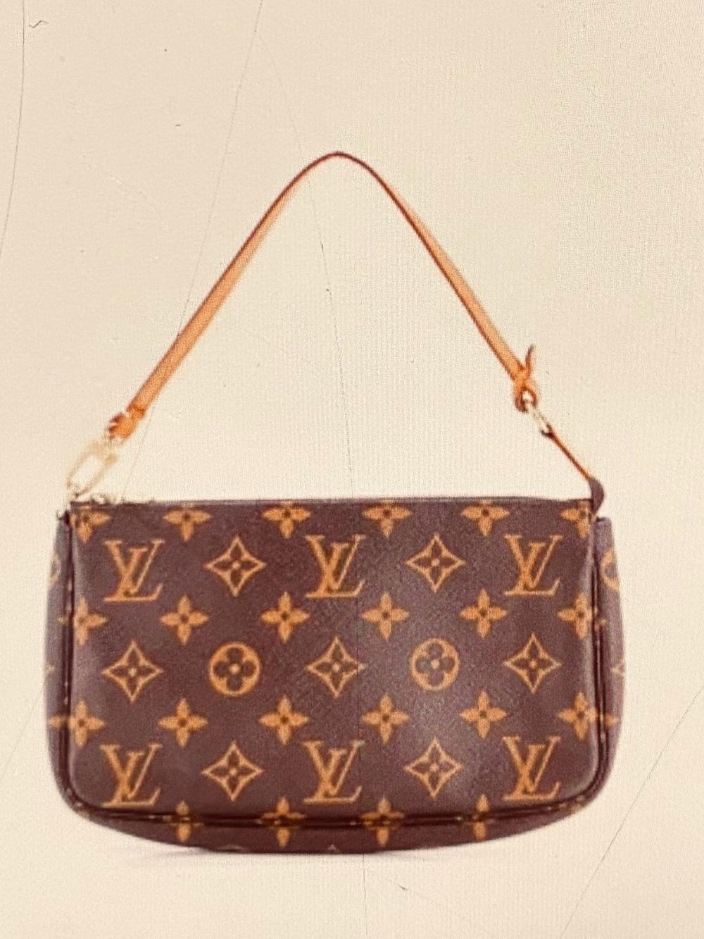 Louis Vuitton Monogram Canvas Shoulder Pochette in Brown and Tan